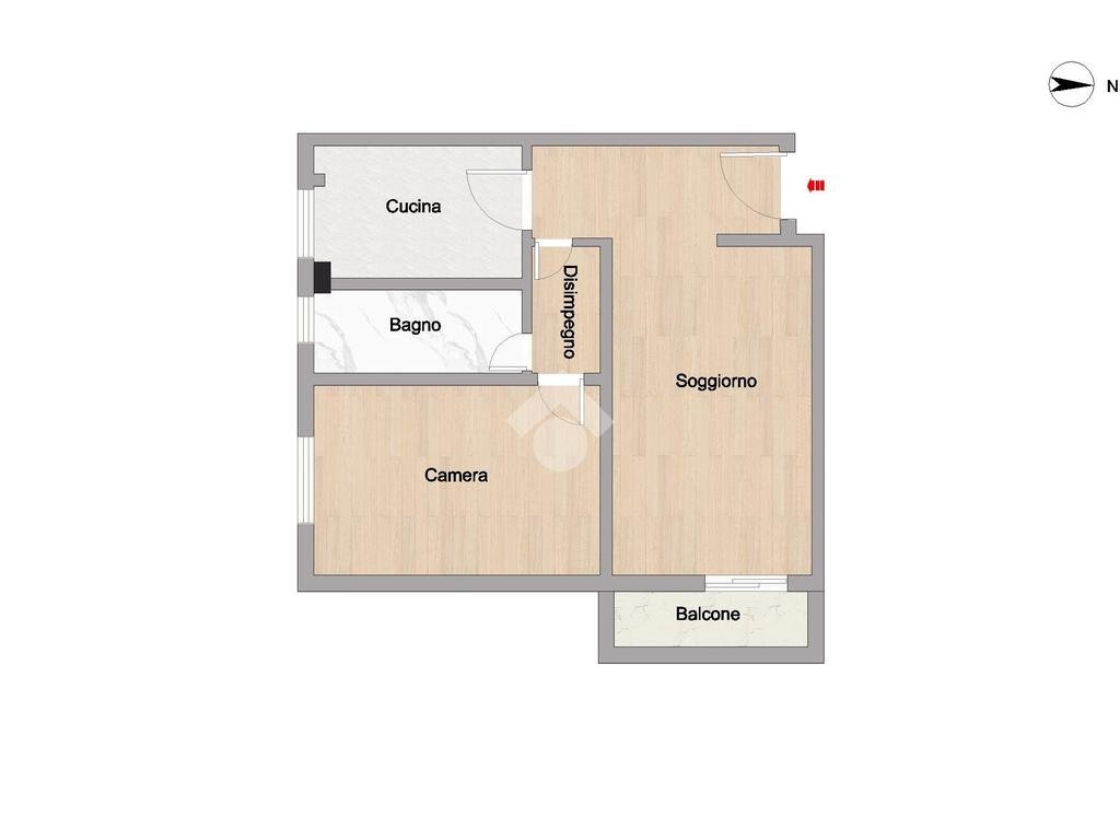 Two-room apartment Via Giovanni Cimabue, Pioltello - floor plans 1