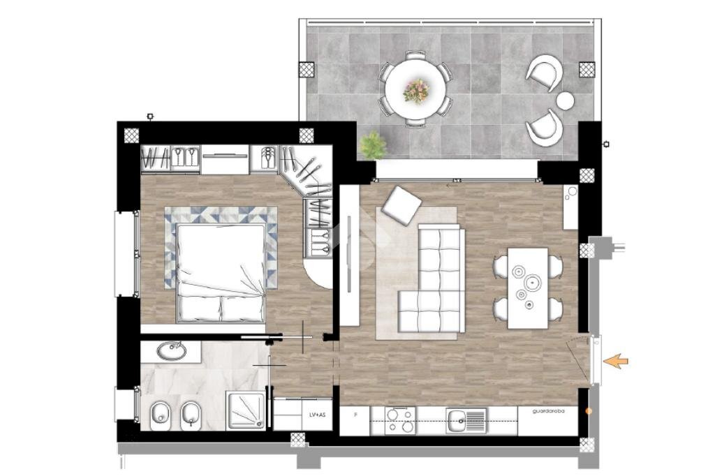 Two-room apartment Via Marche, Lainate - floor plans 1