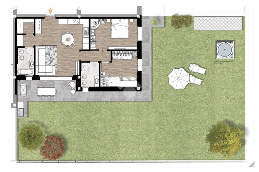 Three-room apartment Via Marche, Lainate - floor plans 1