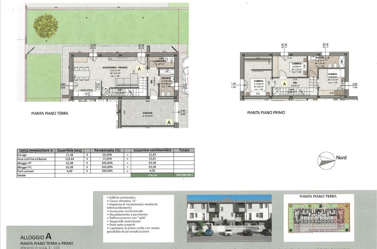 Three-room apartment Bomporto - floor plans 1