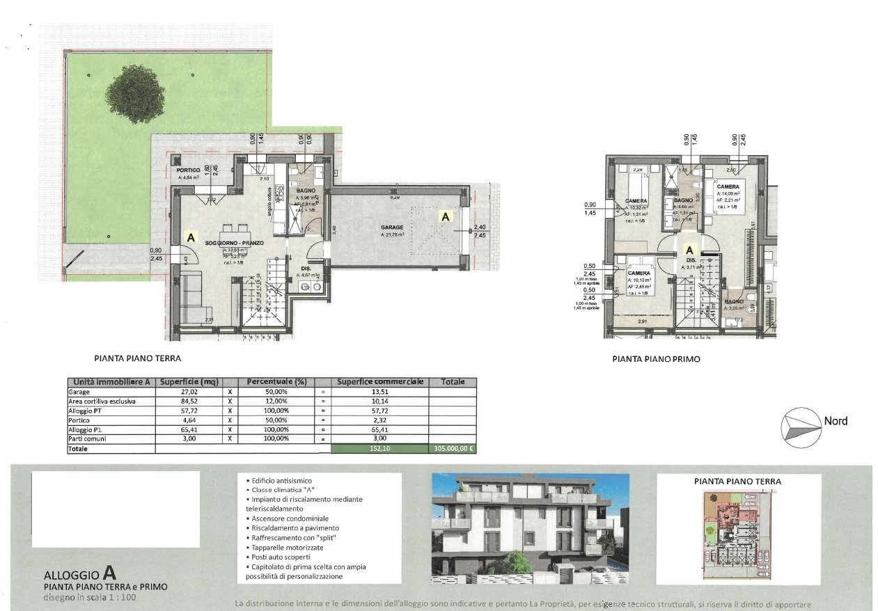 Three-room apartment Bomporto - floor plans 1