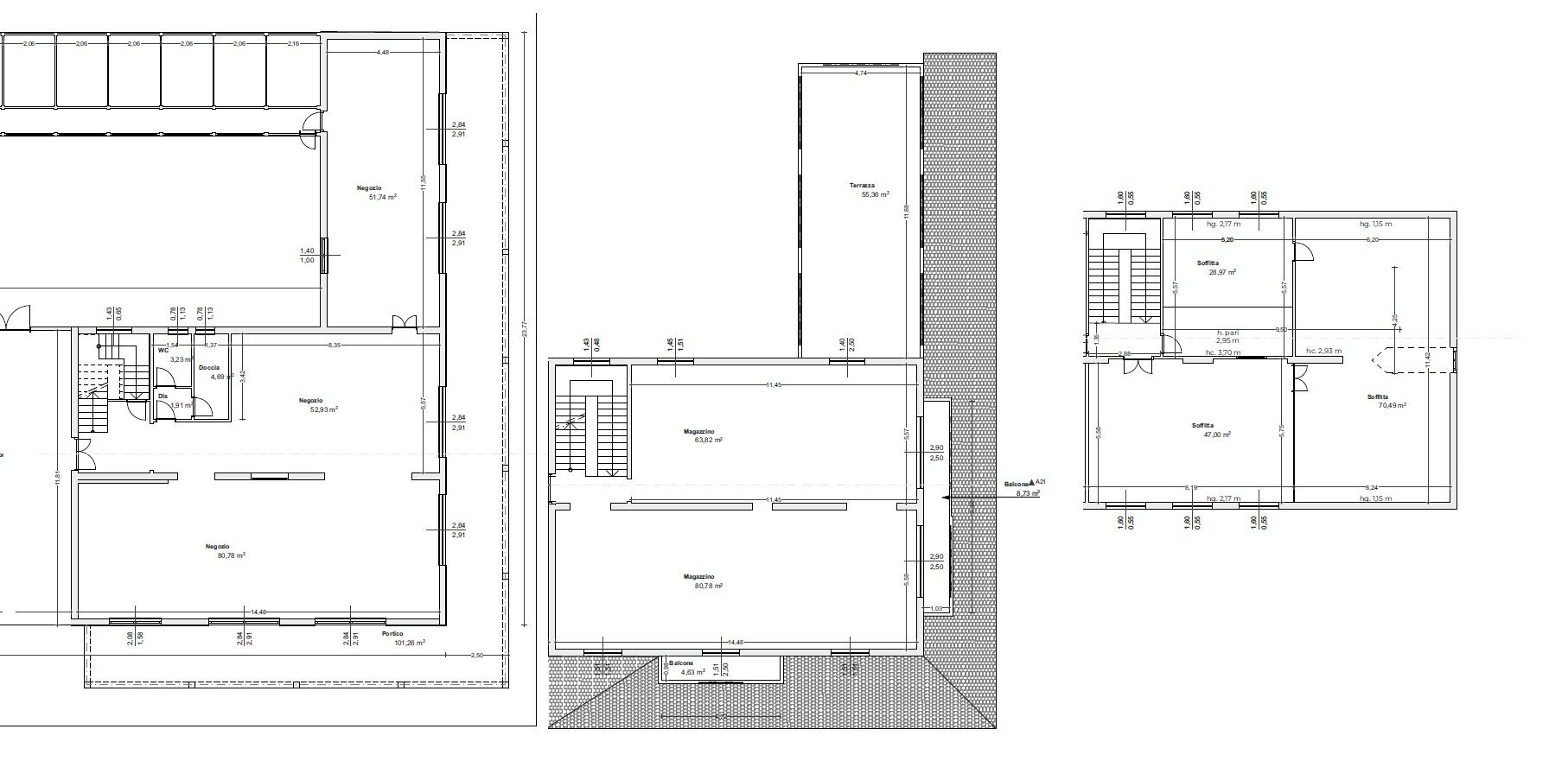 Commercial Premises Castelfranco Emilia - floor plans 1
