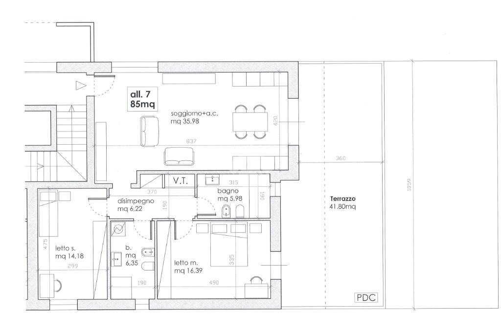 Trilocale Via Madre Teresa di Calcutta, Valsamoggia (zona Albareto - Mulini Nuovi) - planimetria 1