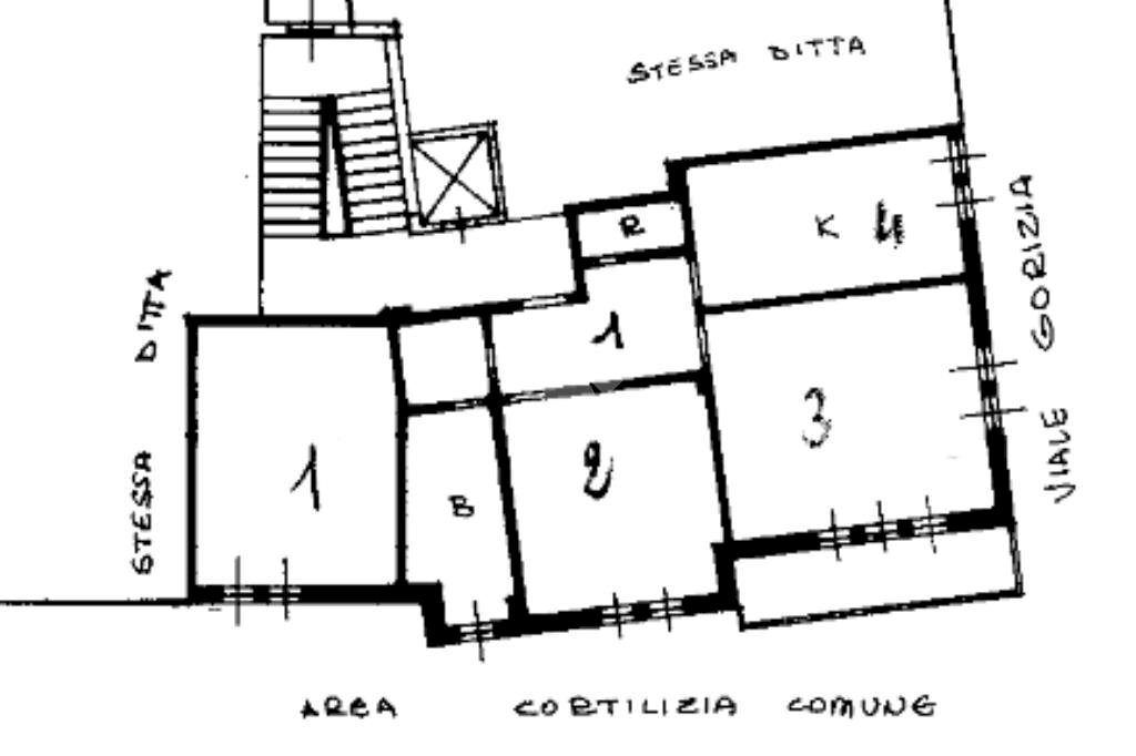 Trilocale Viale Gorizia, Parma (zona Oltretorrente) - planimetria 1