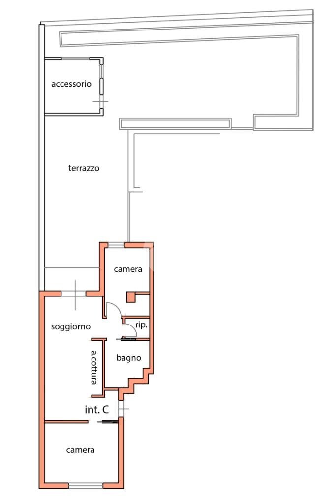 Three-room apartment via Desiderio, Milano (neighborhood Lambrate) - floor plans 1