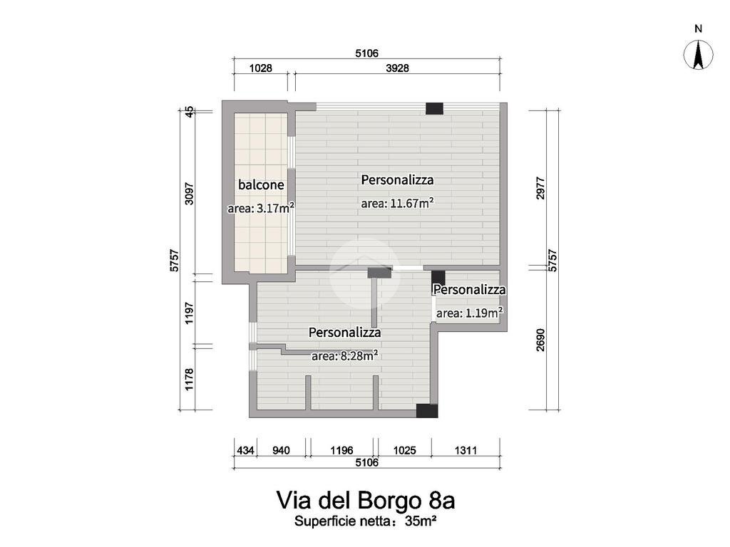 Bilocale Via del Borgo, Genova (zona Borgoratti) - planimetria 1