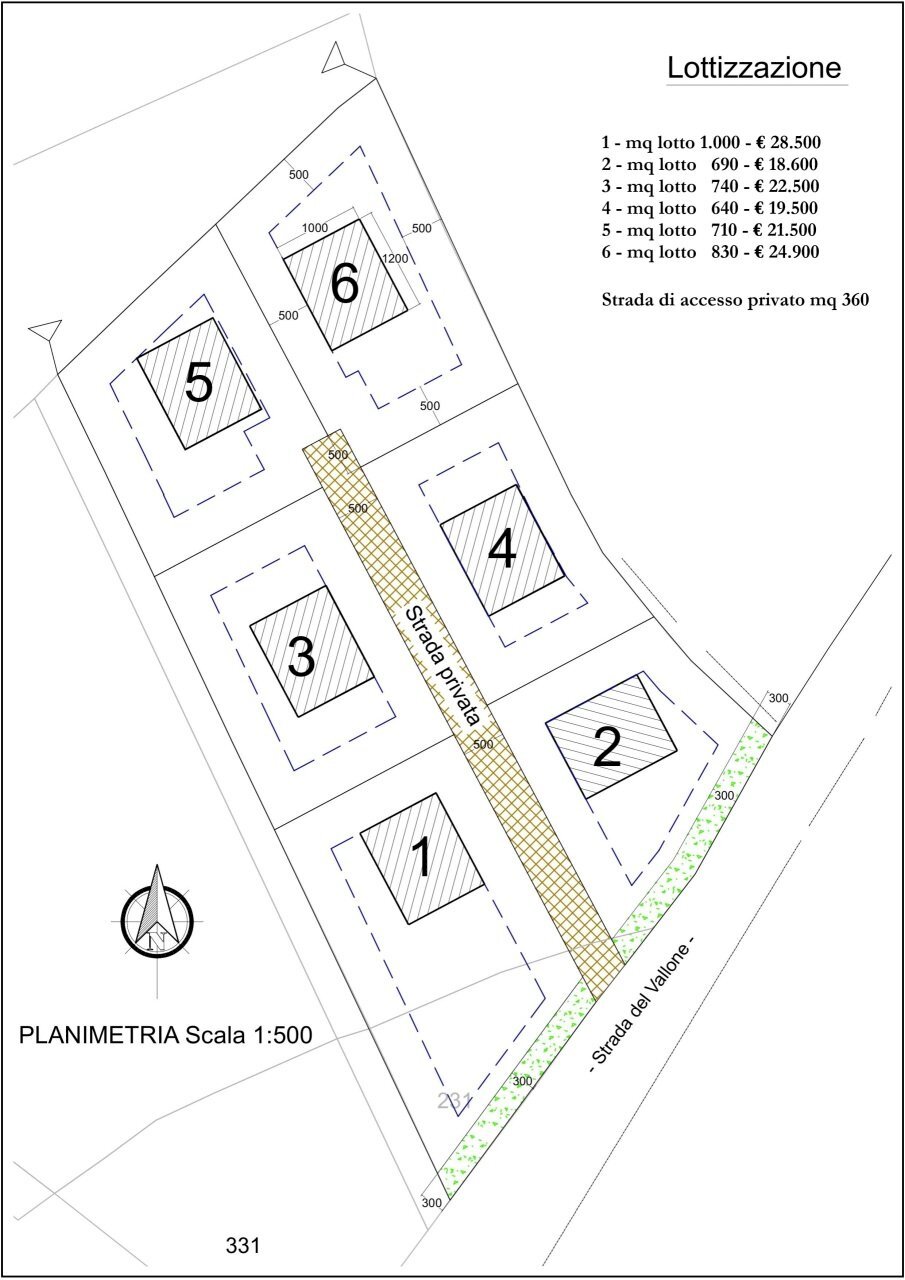 planimetria - Terreno edificabile Via del Vallone 37, Rosciano - planimetria 1