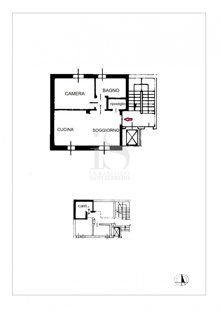 Monolocale VICOLO MENCLOZZI, 1, Vimercate - planimetria 1