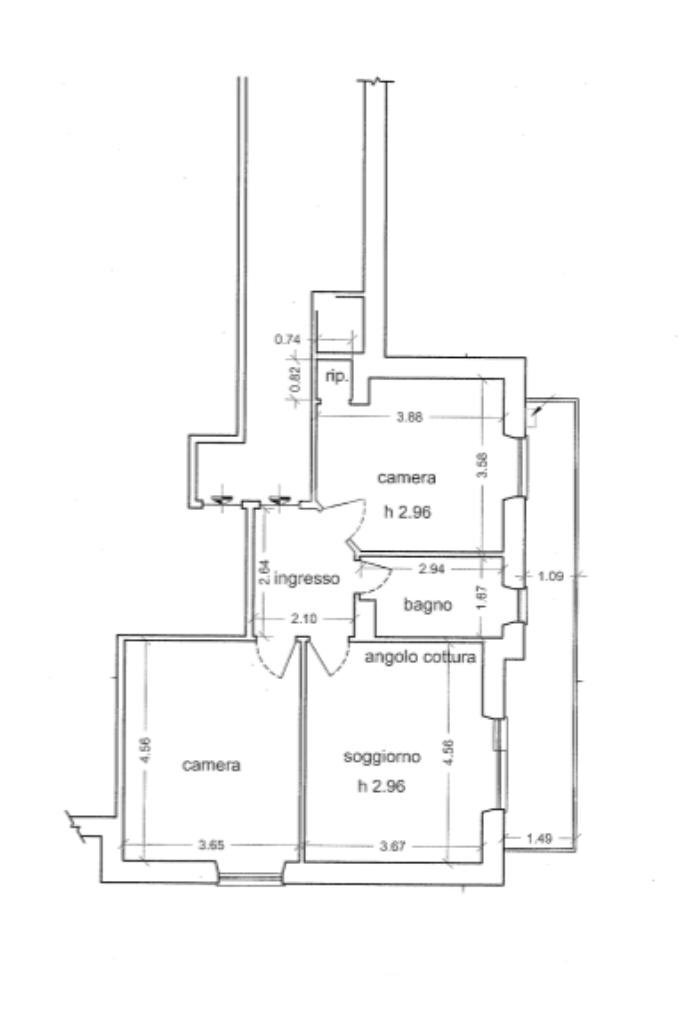 Three-room apartment Corso buenos aires, Chiavari - floor plans 1