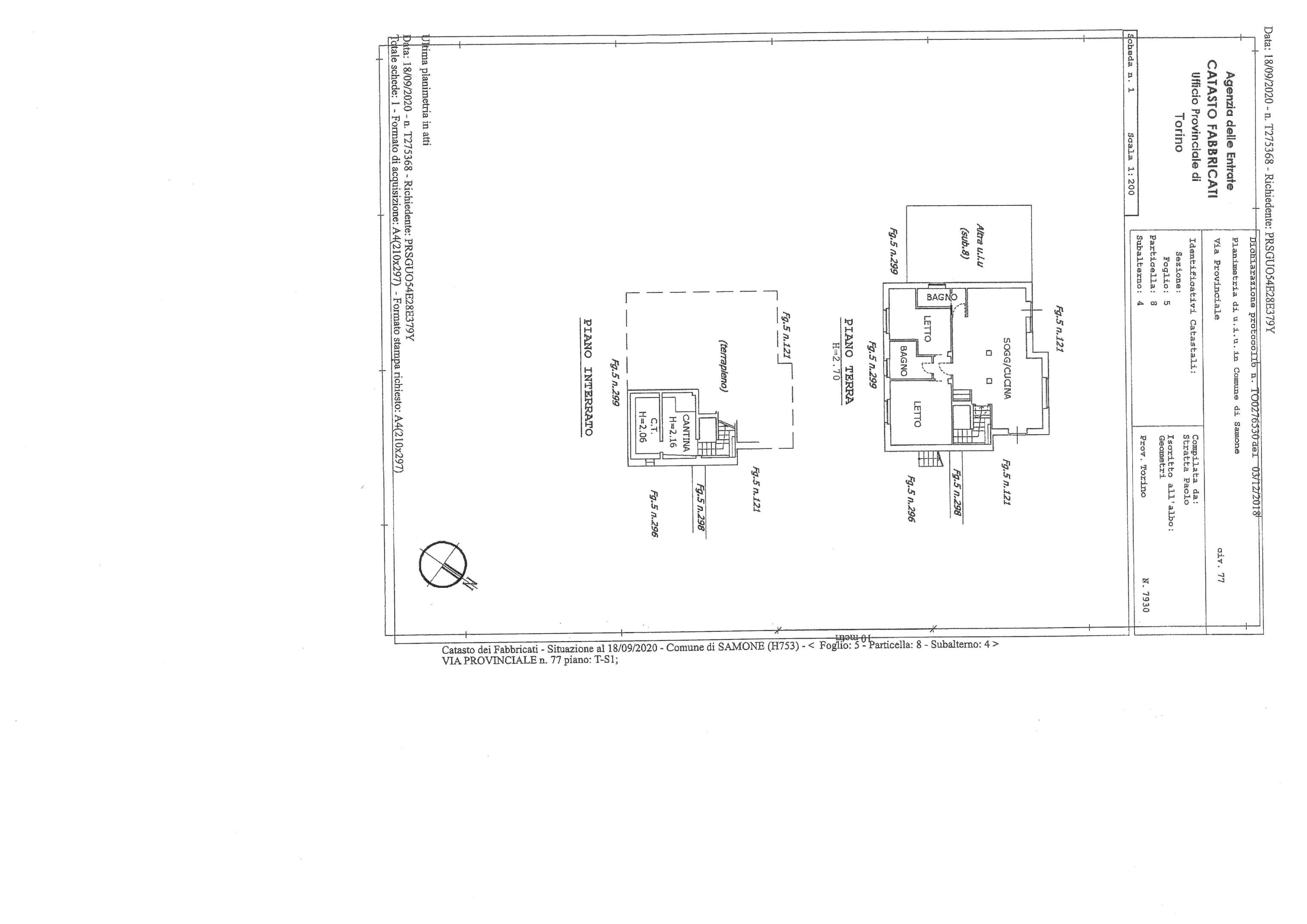 Quadrilocale Samone - planimetria 1