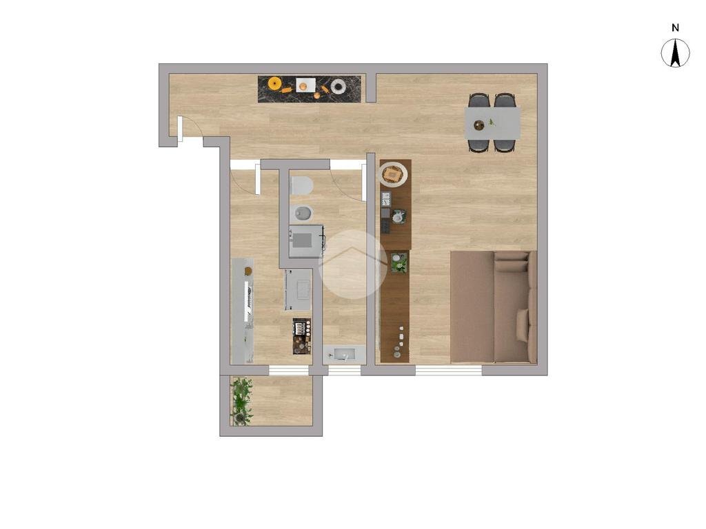 One-room apartment Via Leone Tolstoi, Milano (neighborhood Lorenteggio) - floor plans 1