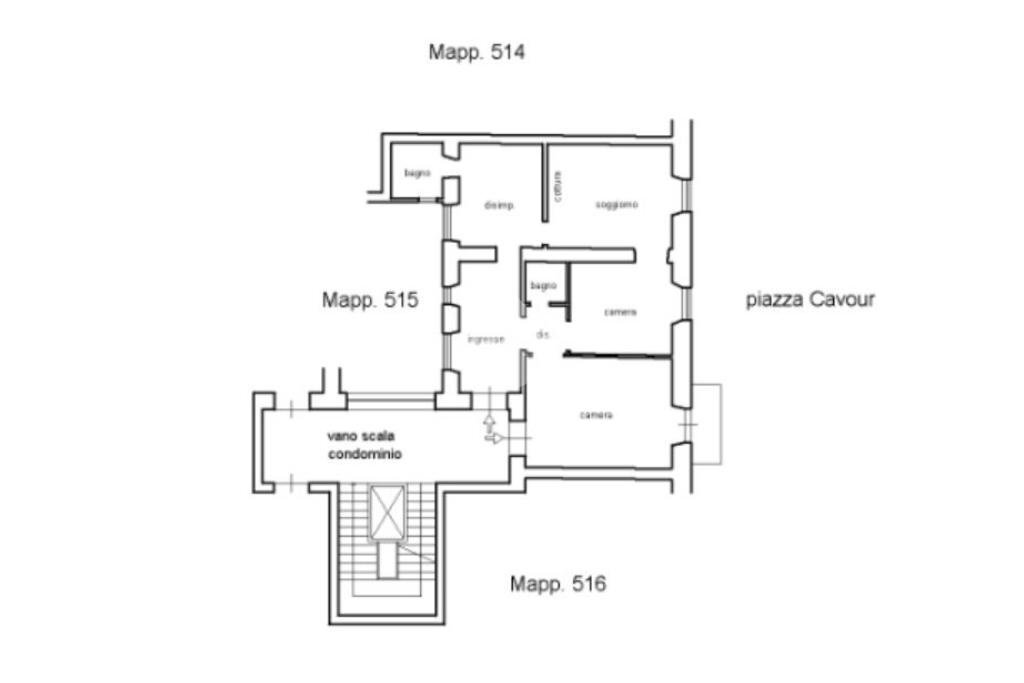 Quadrilocale Piazza Cavour, La Spezia - planimetria 1