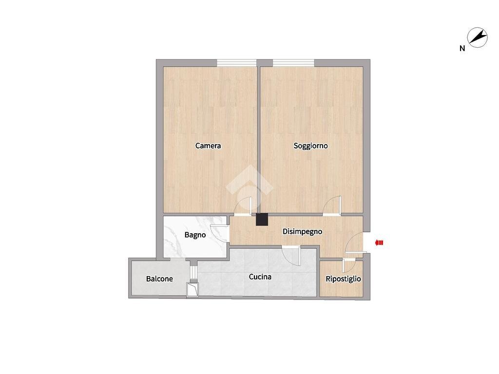 Bilocale Via Dante Alighieri, Segrate - planimetria 1