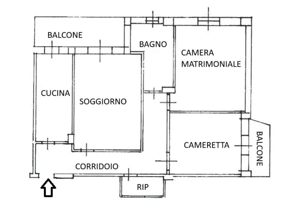 Three-room apartment Via Tommaso Grossi, Paderno Dugnano - floor plans 1