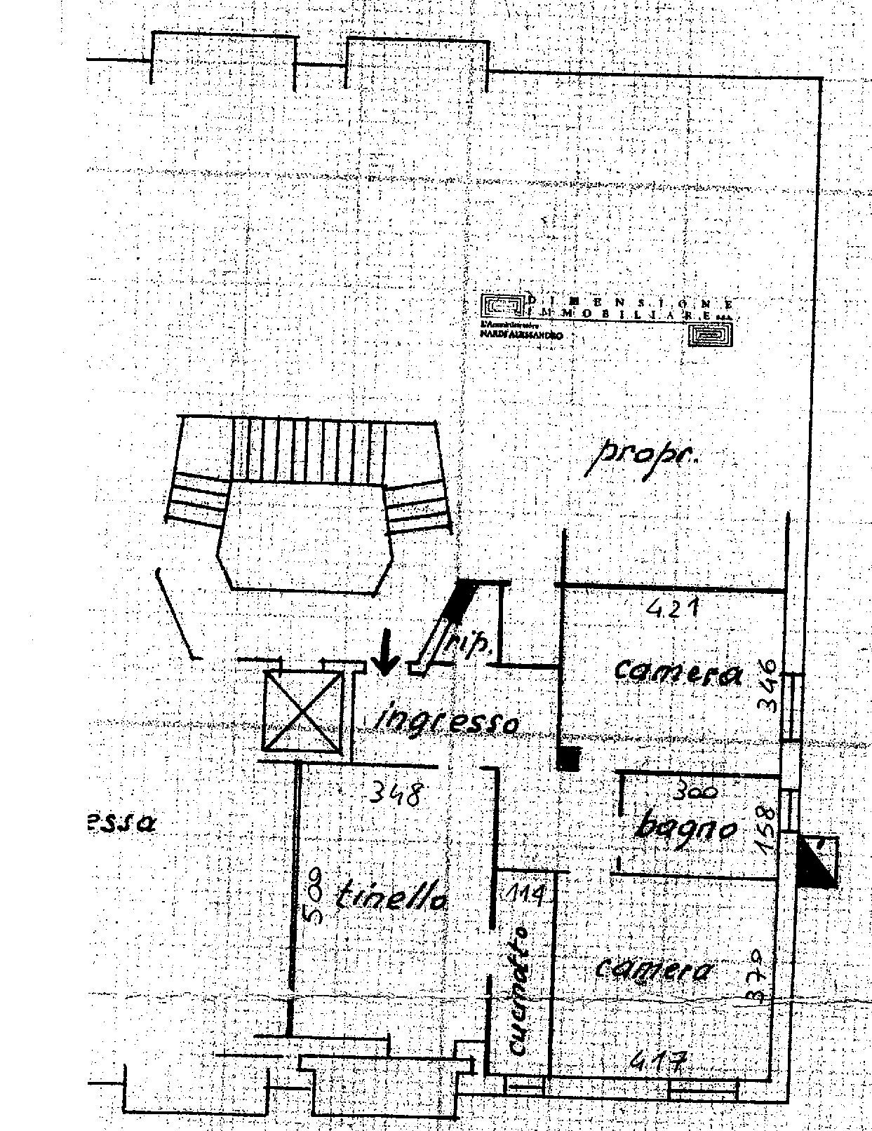 Trilocale via Nino Bertocchi, 53, Bologna (zona Barca) - planimetria 1