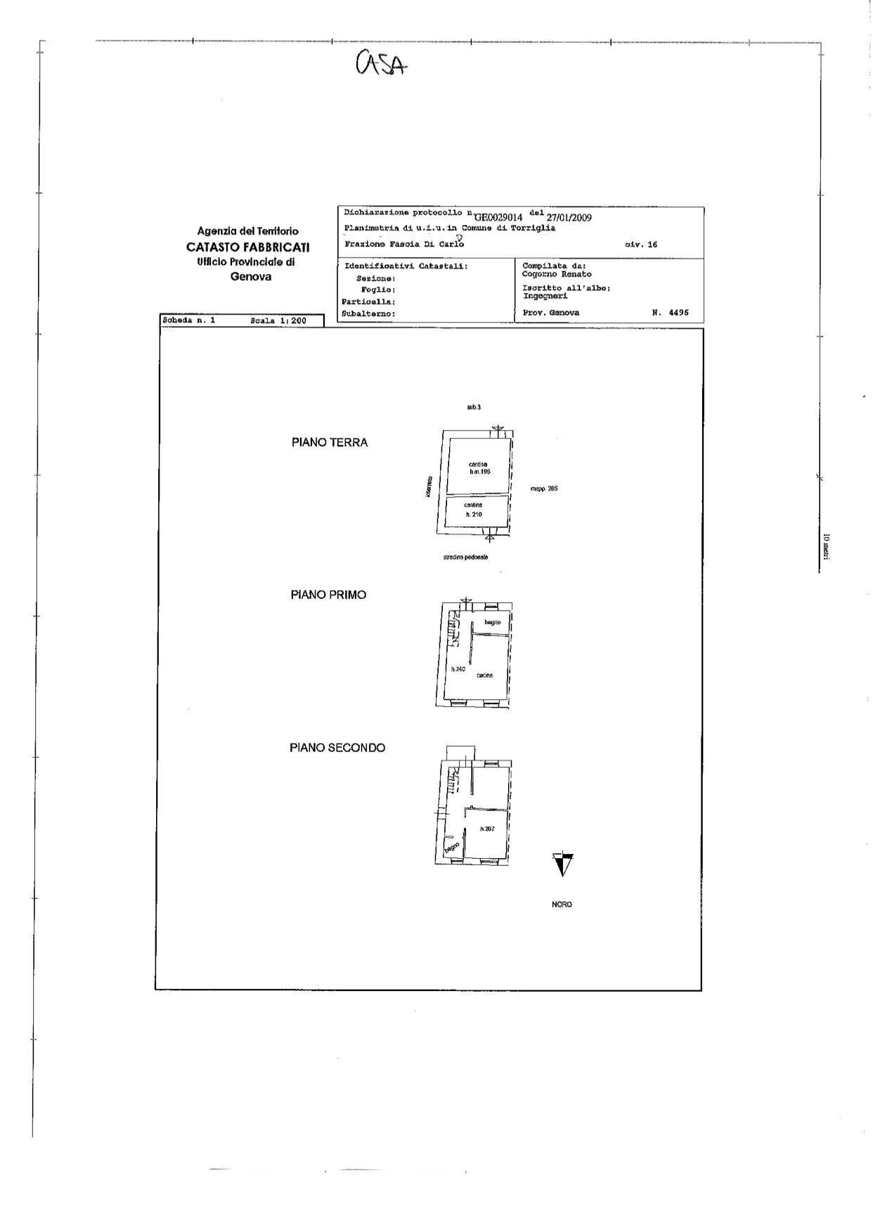 PLANIMETRIA - Casa indipendente Località Fascia di Carlo 16 Torriglia
 
16, Torriglia - planimetria 1