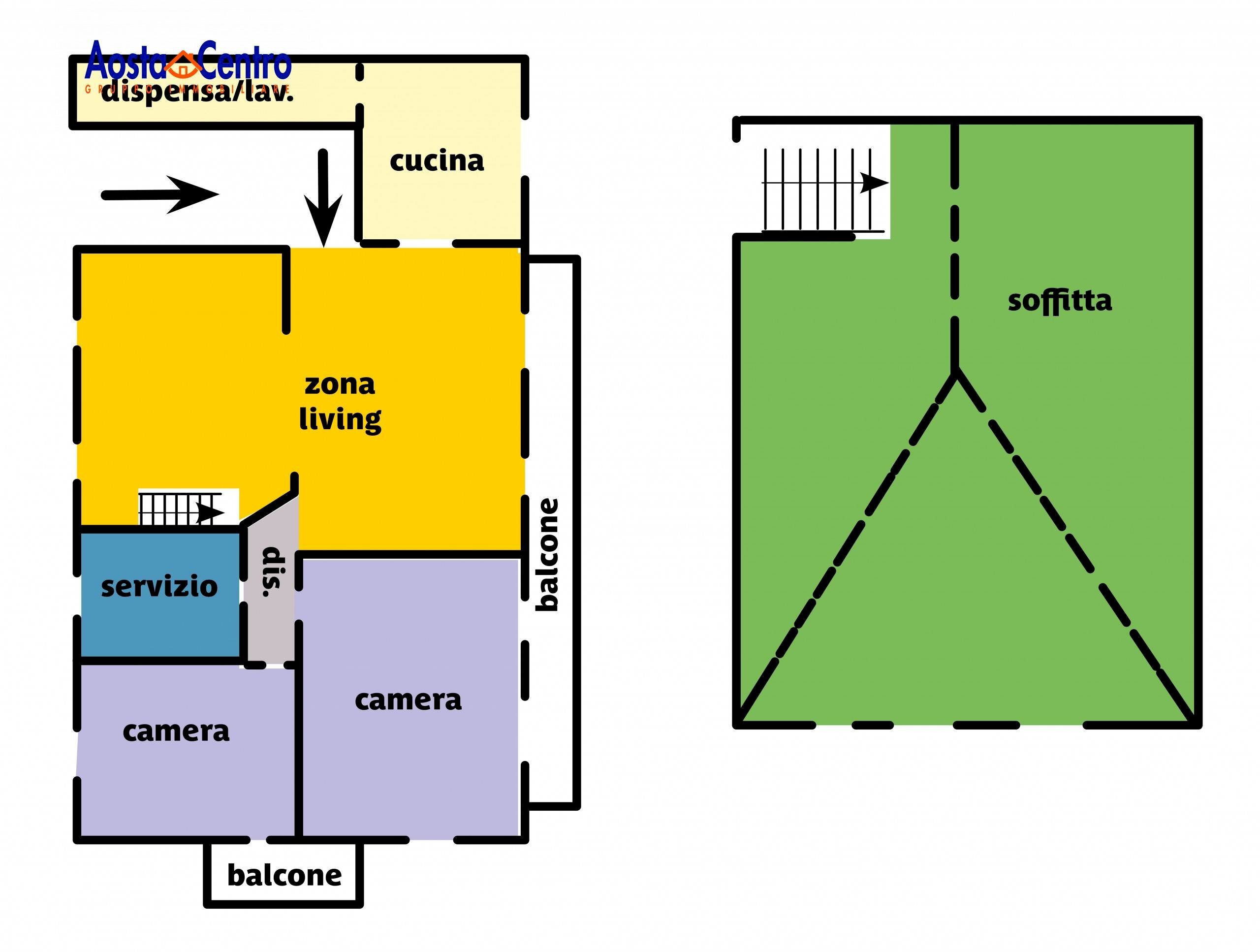 Foto 20 - Trilocale Regione Chabloz
 
17, Aosta - planimetria 1