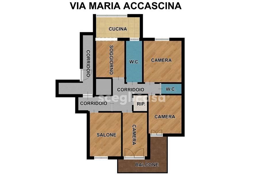 Foto 2 - Four-room apartment Via Maria Accascina
 
15, Palermo - floor plans 1