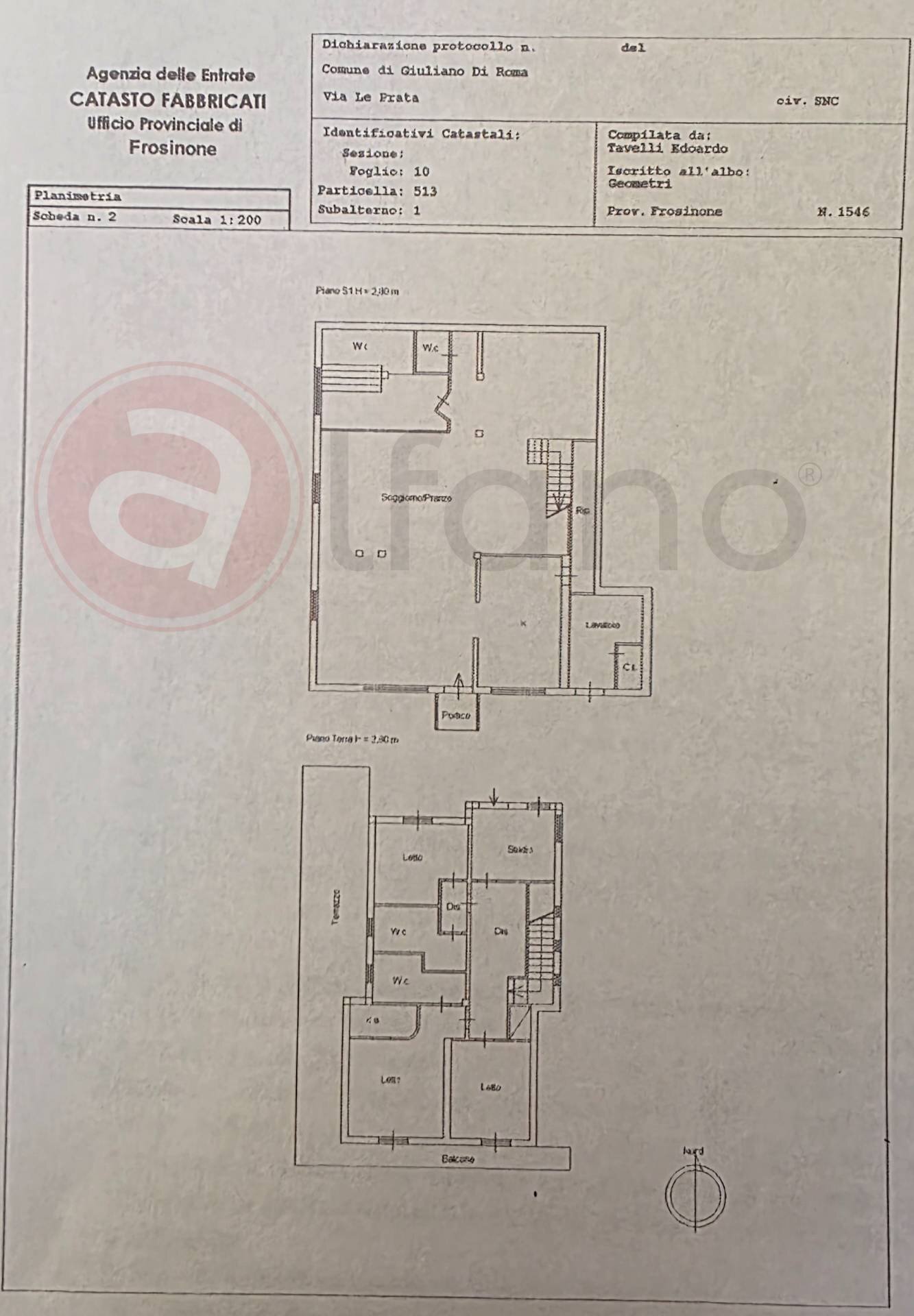Foto 47 - Villa Via Le Prata, Giuliano di Roma - planimetria 1