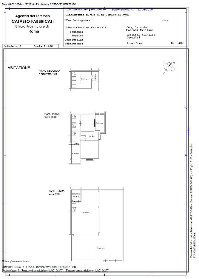 Foto 40 - Villa Via Calvignano, Roma - planimetria 1