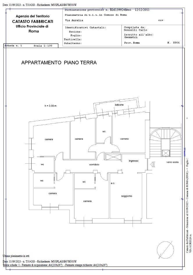 Foto 22 - Appartamento Via Aurelia, Roma - planimetria 1