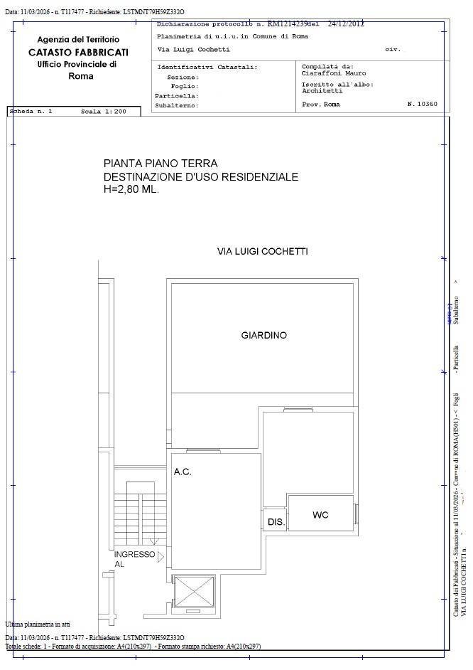 Foto 28 - Bilocale Via Luigi Cochetti, Roma - planimetria 1