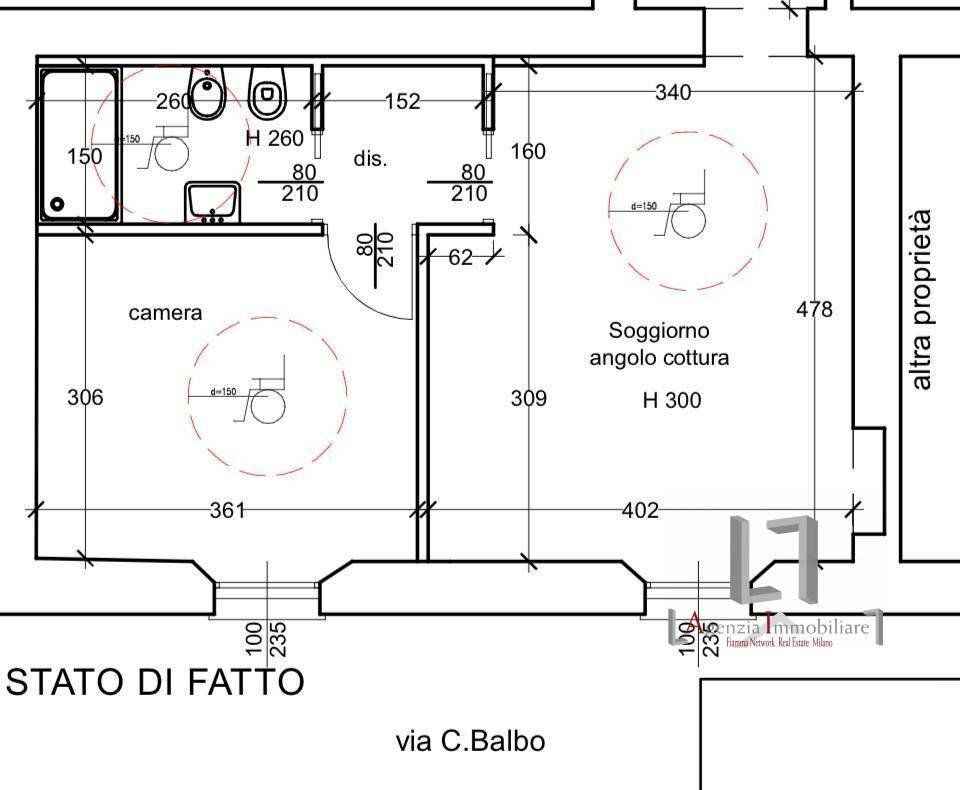 Foto 21 - Bilocale Via Cesare Balbo
 
10, Milano - planimetria 1