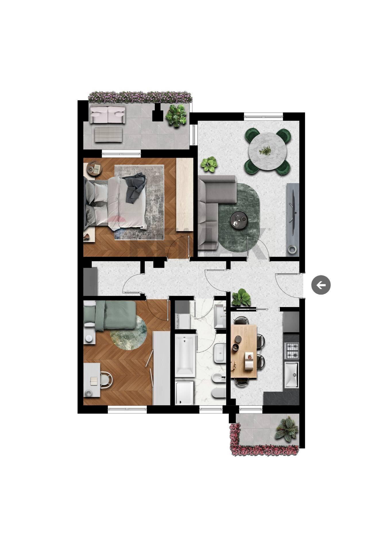 Pianta 2D - Three-room apartment Via Terrazzano
 
24, Rho - floor plans 1
