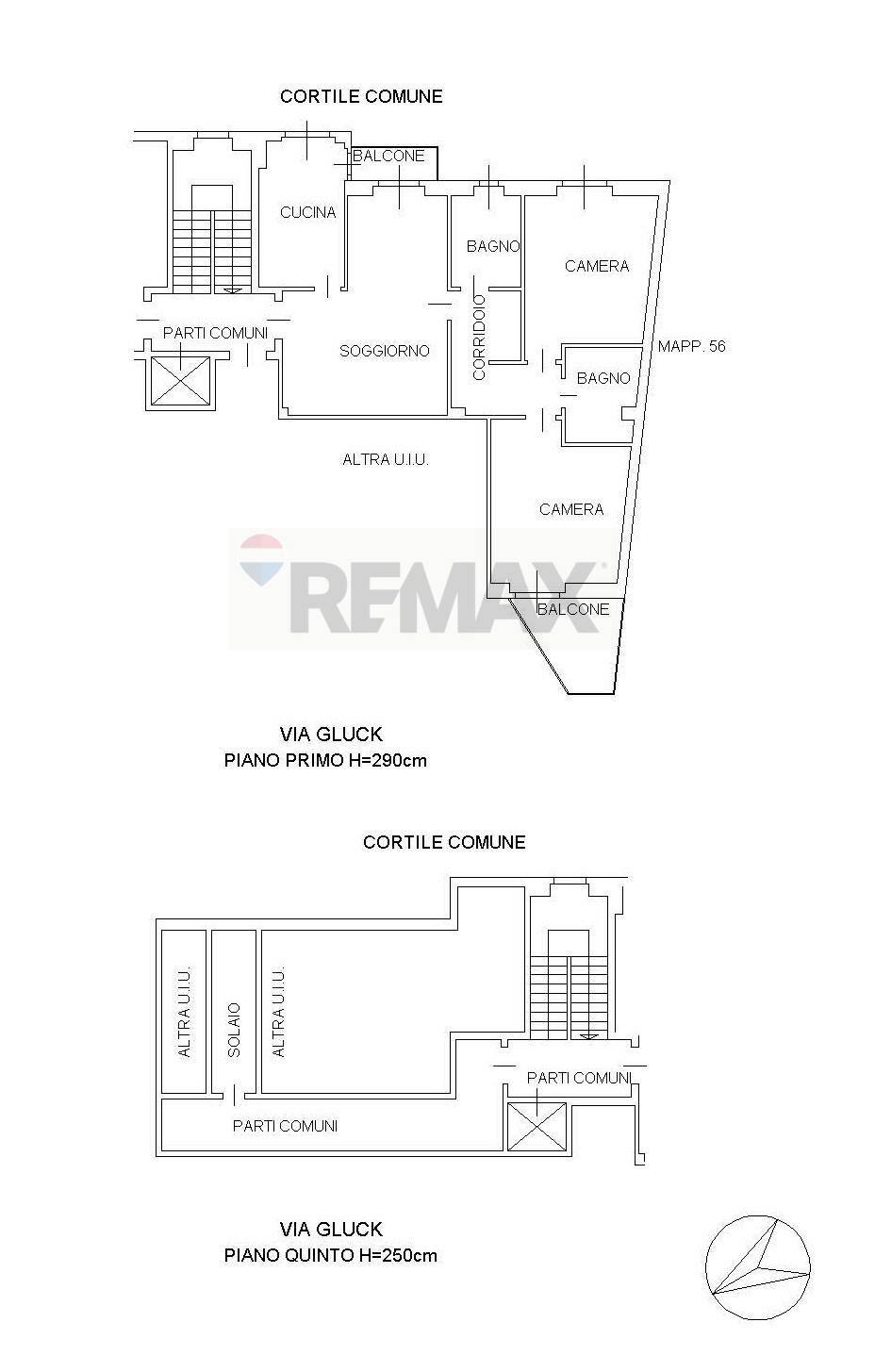 Pianta 2D - Trilocale via Gluck
 
48, Milano - planimetria 1