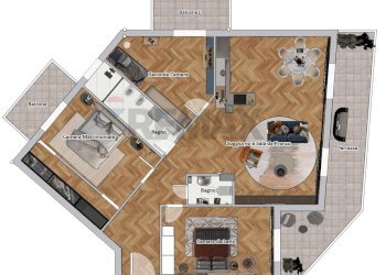 Pianta 3D - Four-room apartment Via Brigata E Divisione Bari
 
94 c, Bari - photo 19