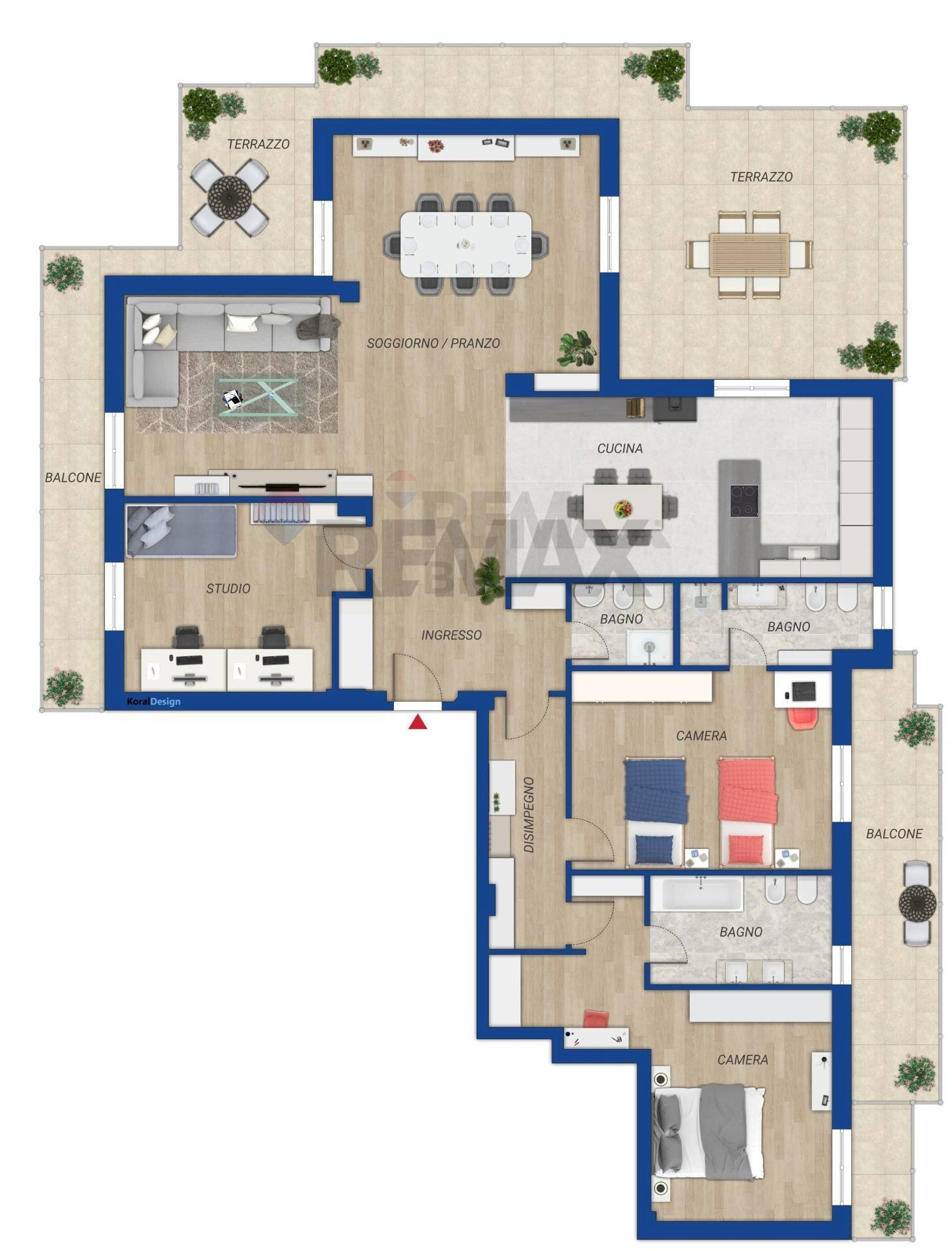 Pianta 2D - Attico via Ciceruacchio
 
7, Monterotondo - planimetria 1