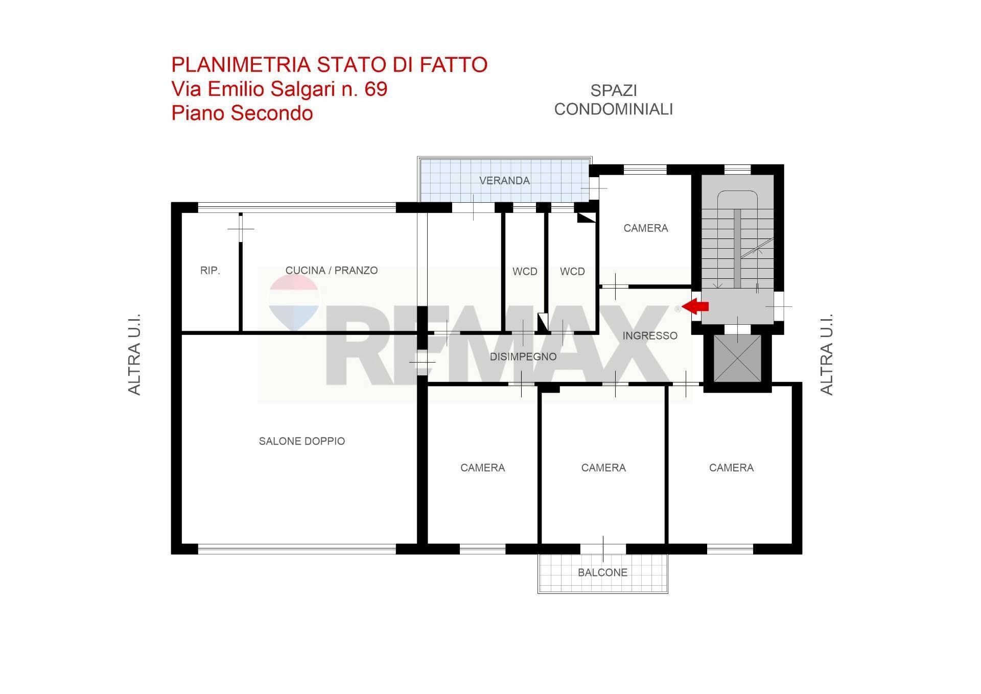 Pianta 2D - Appartamento Via Emilio Salgari
 
69, Palermo - planimetria 1