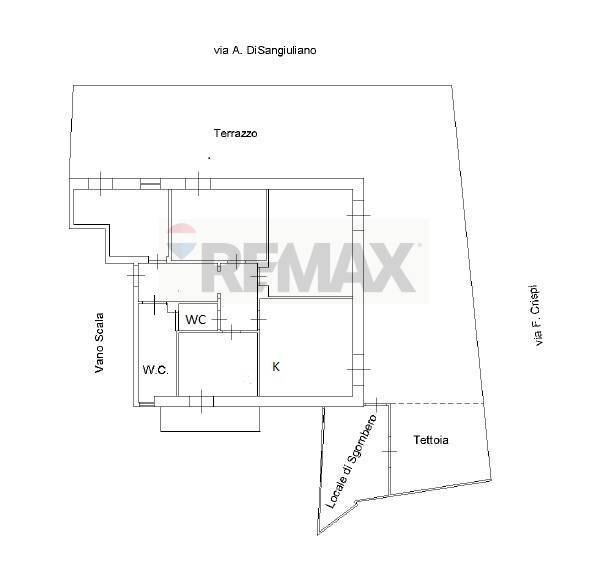 Pianta 2D - Quadrilocale Via Antonino Di Sangiuliano
 
60, Catania - planimetria 1