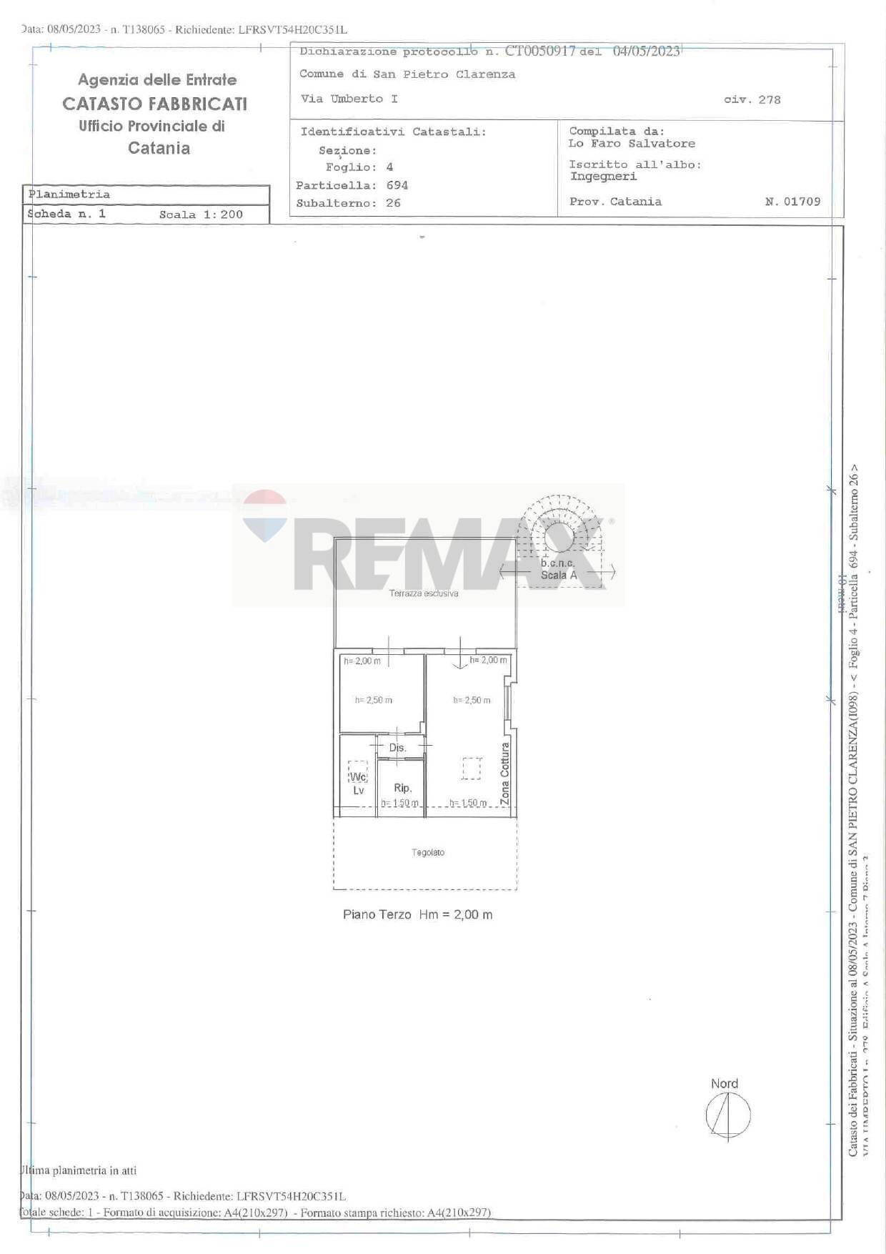 Pianta 2D - Four-room apartment Via Umberto
 
278, San Pietro Clarenza - floor plans 1