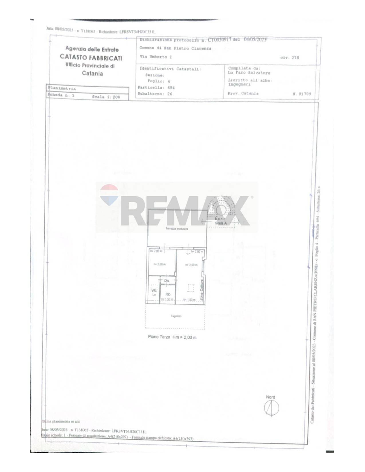 Pianta 2D - Three-room apartment Via Umberto
 
278, San Pietro Clarenza - floor plans 1