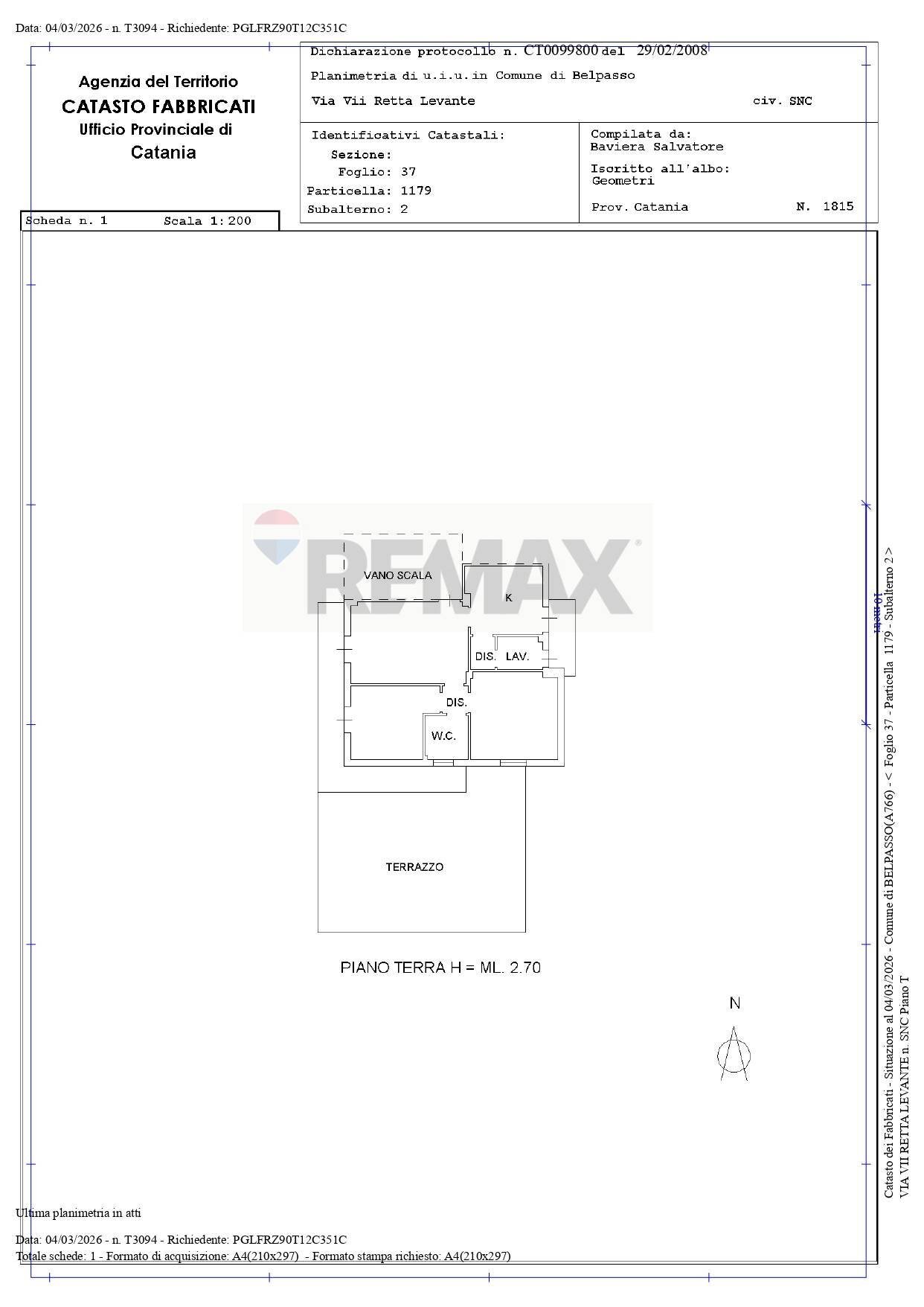 Pianta 2D - Quadrilocale via VII retta levante
 
2, Belpasso - planimetria 1