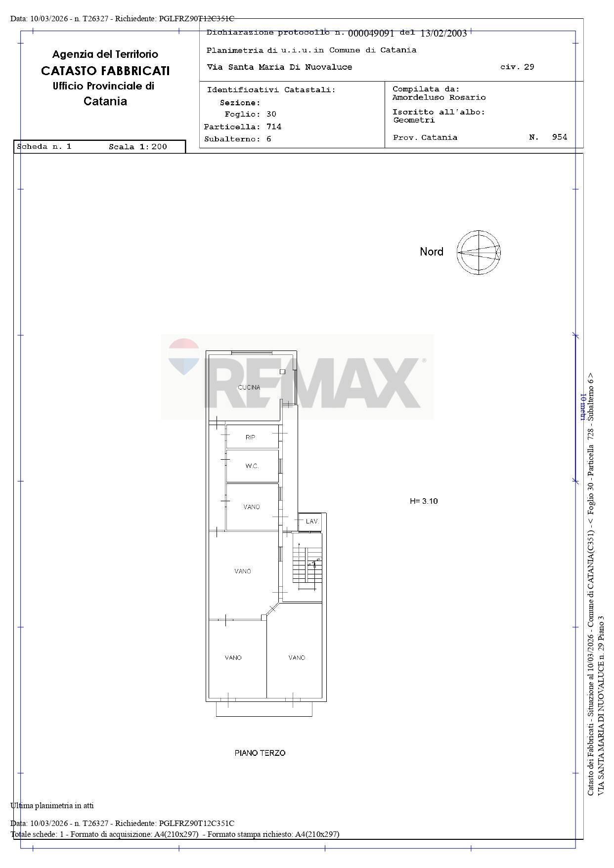 Pianta 2D - Appartamento VIA SANTA MARIA DI NUOVALUCE
 
29, Catania - planimetria 1