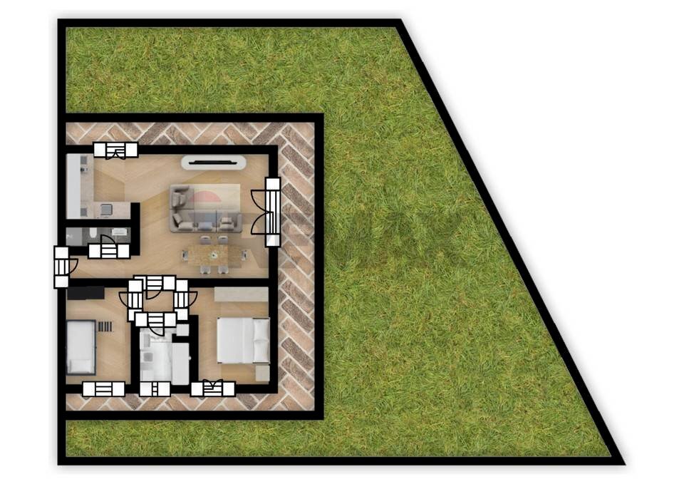 Pianta 3D - Trilocale VIa G. Garibaldi
 
4, Nova Milanese - planimetria 1