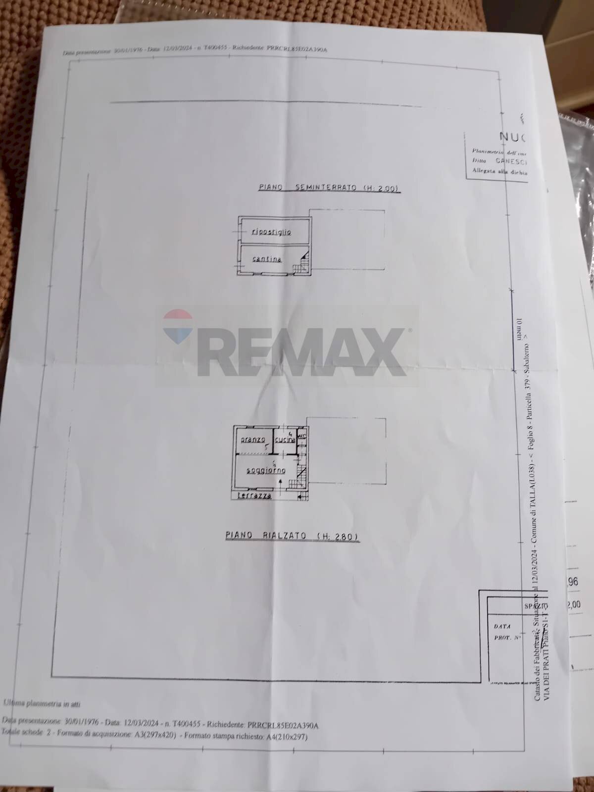 Pianta 2D - Casa semi indipendente Via dei Prati, Talla - planimetria 1