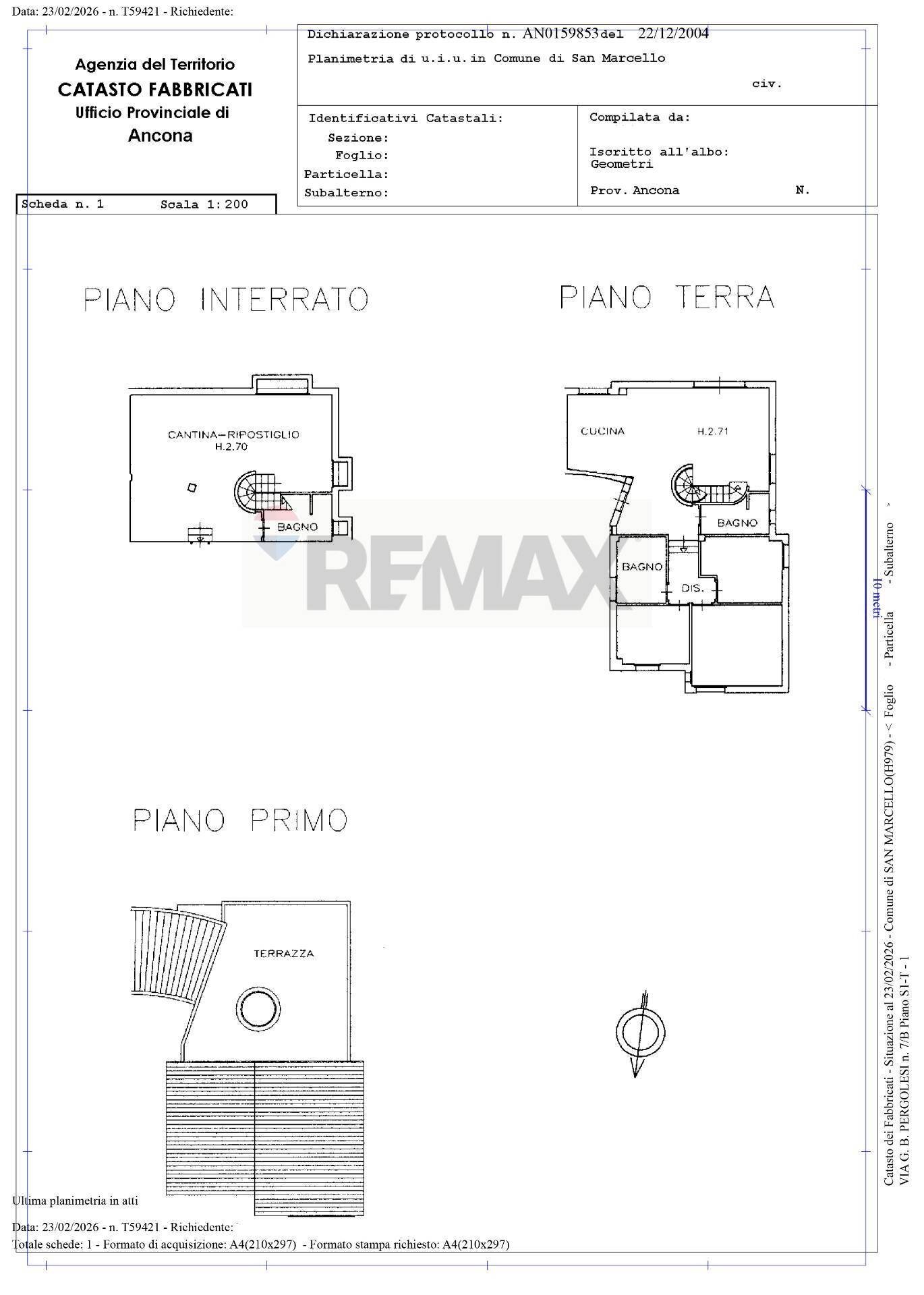 Pianta 2D - Casa semi indipendente Via Pergolesi
 
7/B, San Marcello - planimetria 1