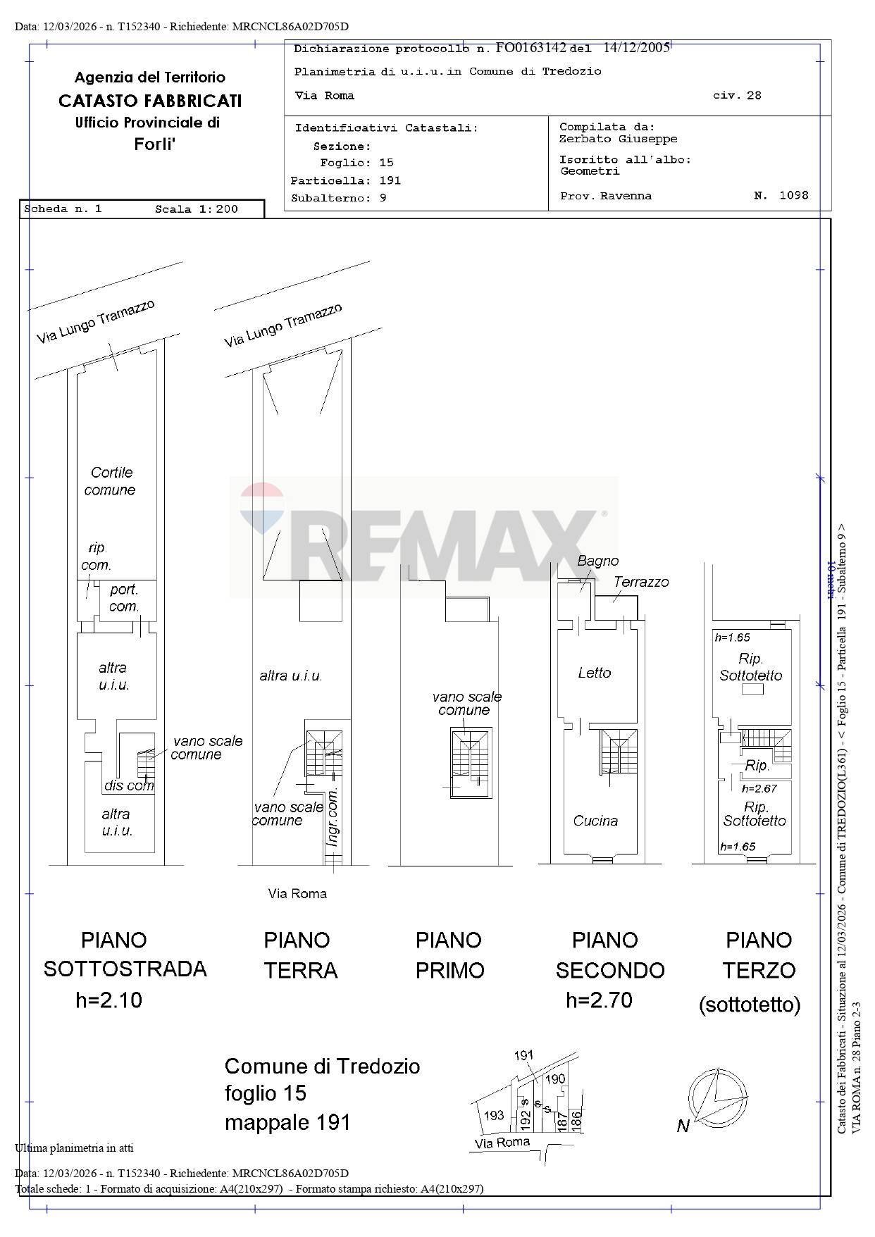Pianta 2D - Bilocale via Roma
 
28, Tredozio - planimetria 1