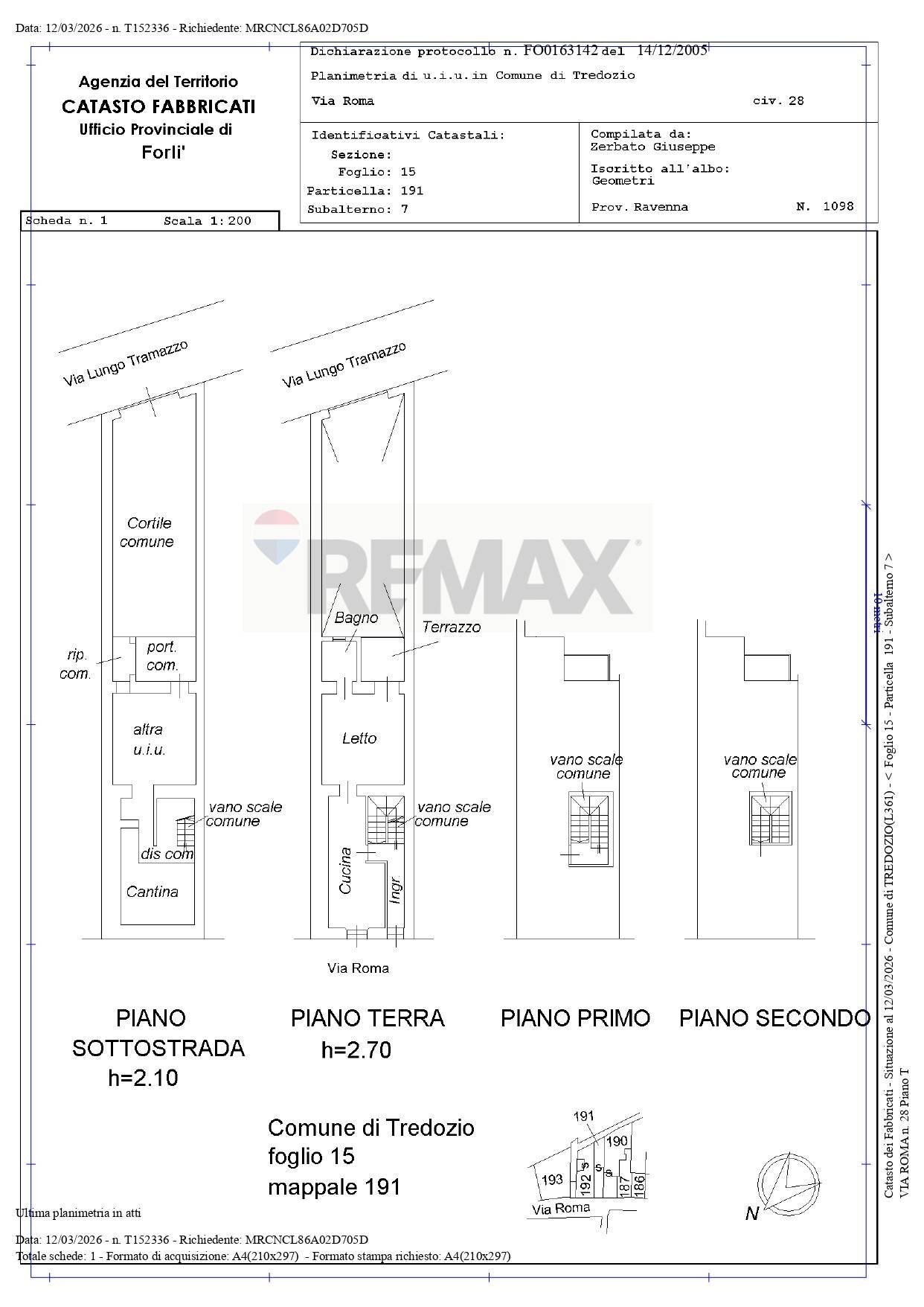 Pianta 2D - Bilocale VIA ROMA
 
28, Tredozio - planimetria 1
