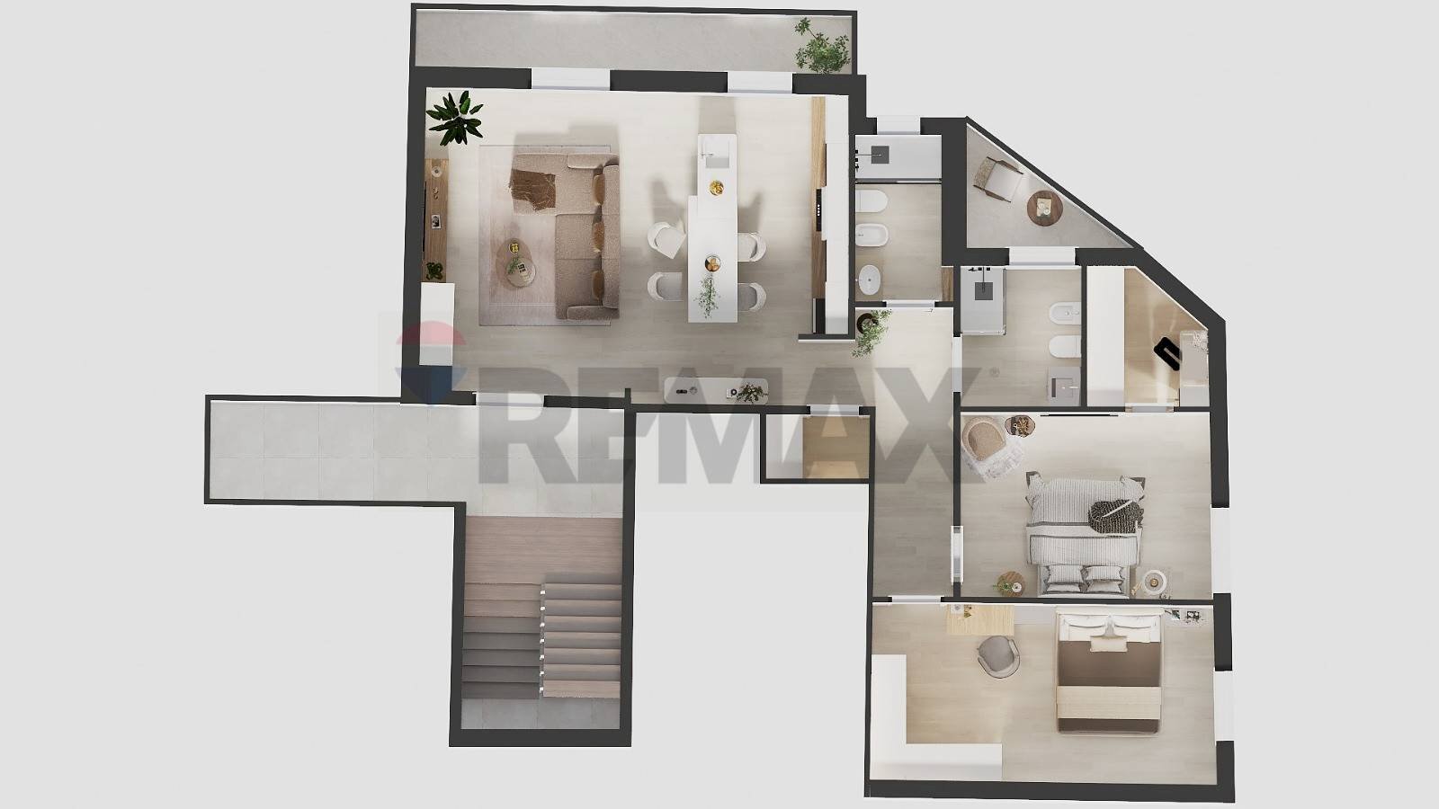 Pianta 3D - Four-room apartment Via Ruggiero De Fugaldo
 
1, Salerno - floor plans 1