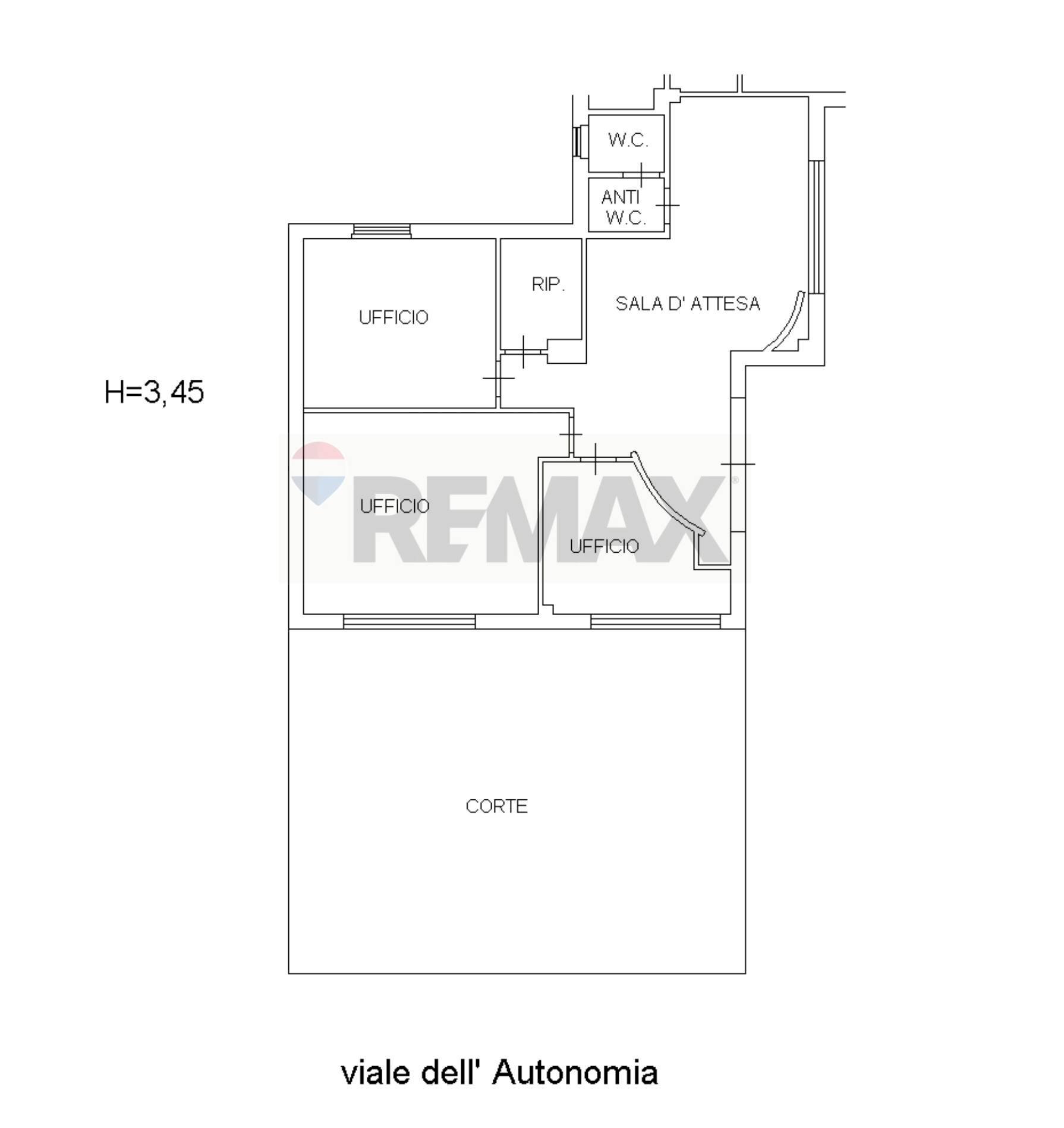 Pianta 2D - Ufficio Viale Autonomia
 
18, Caltagirone - planimetria 1