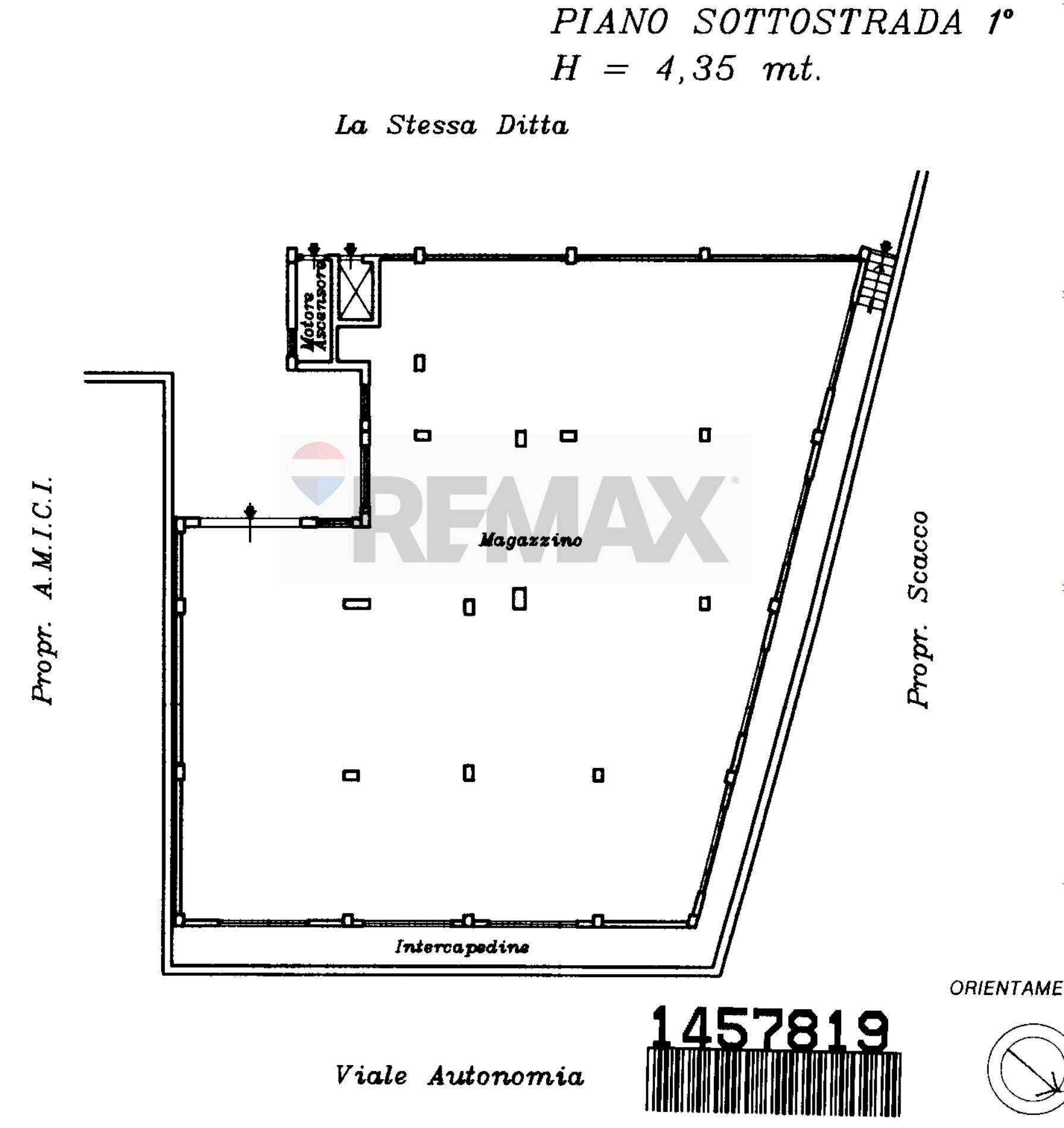 Pianta 2D - Magazzino Viale Autonomia
 
18, Caltagirone - planimetria 1