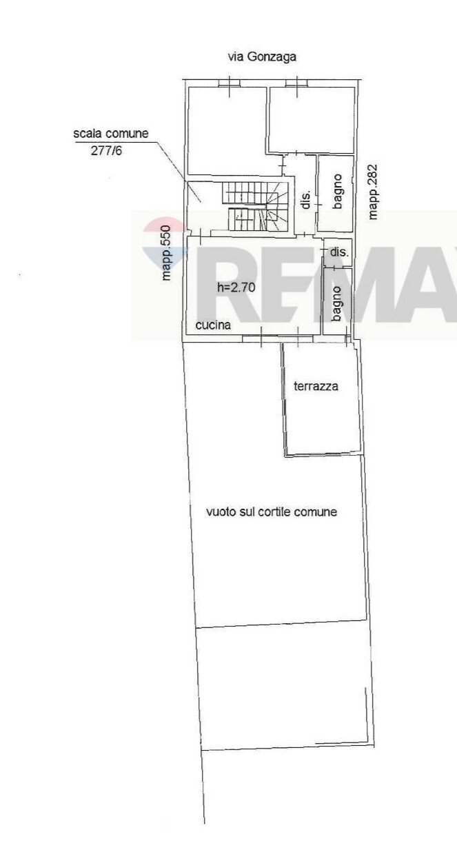 Pianta 2D - Trilocale VIA GONZAGA
 
14, Viadana - planimetria 1