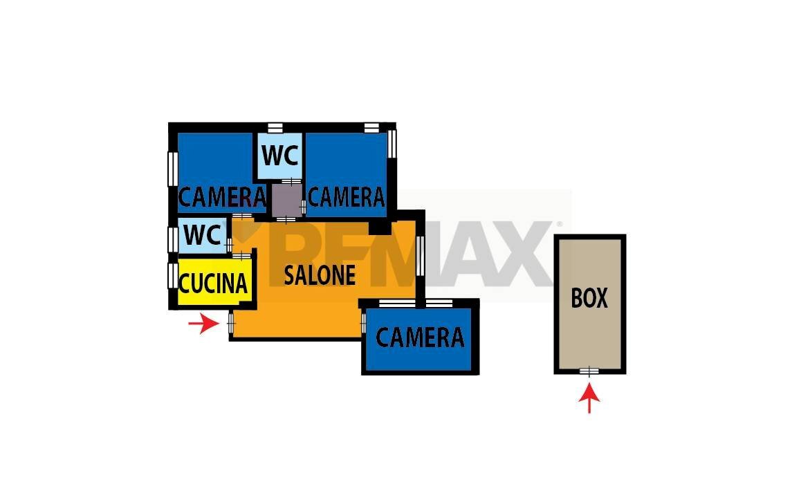 Pianta 2D - Trilocale Viale Regina Elena
 
95, Rivisondoli - planimetria 1