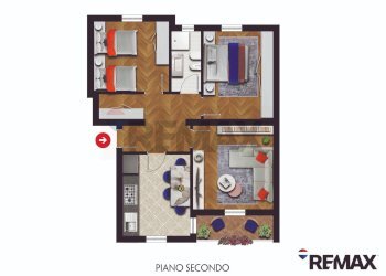 Pianta 2D - Trilocale Costa Volpino - foto 4