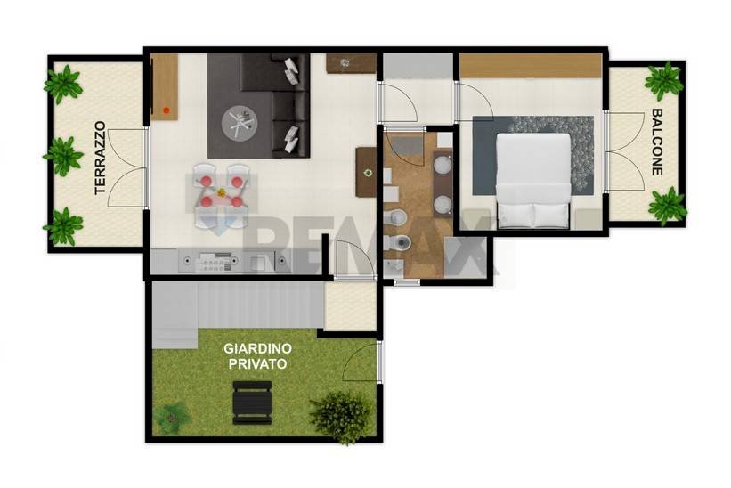 Pianta 2D - Bilocale Gianico - planimetria 1