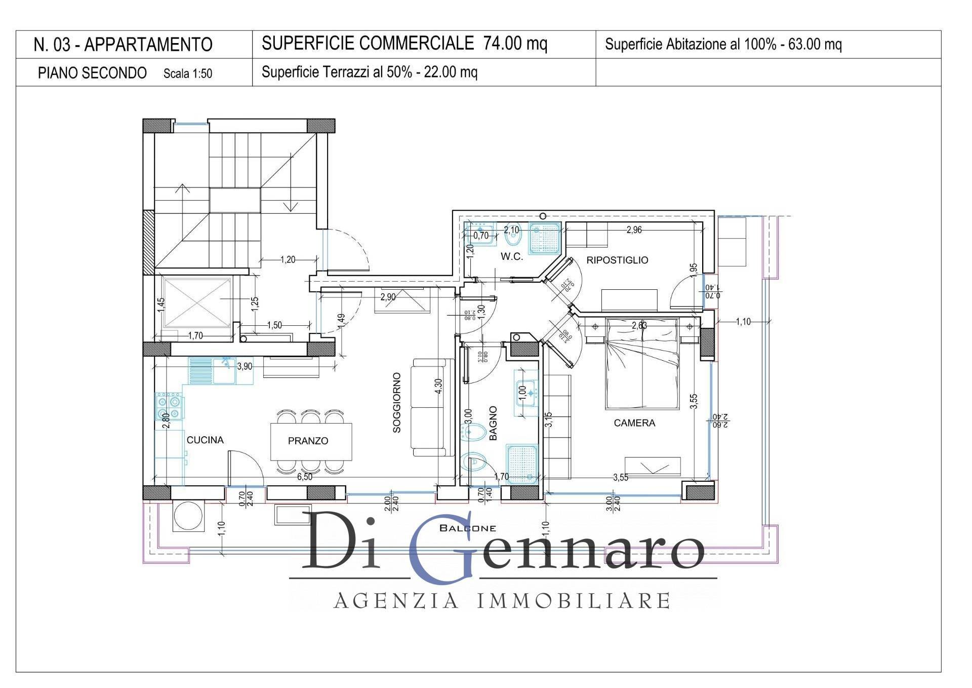 Foto 23 - Trilocale via Carducci, Tortoreto - planimetria 1